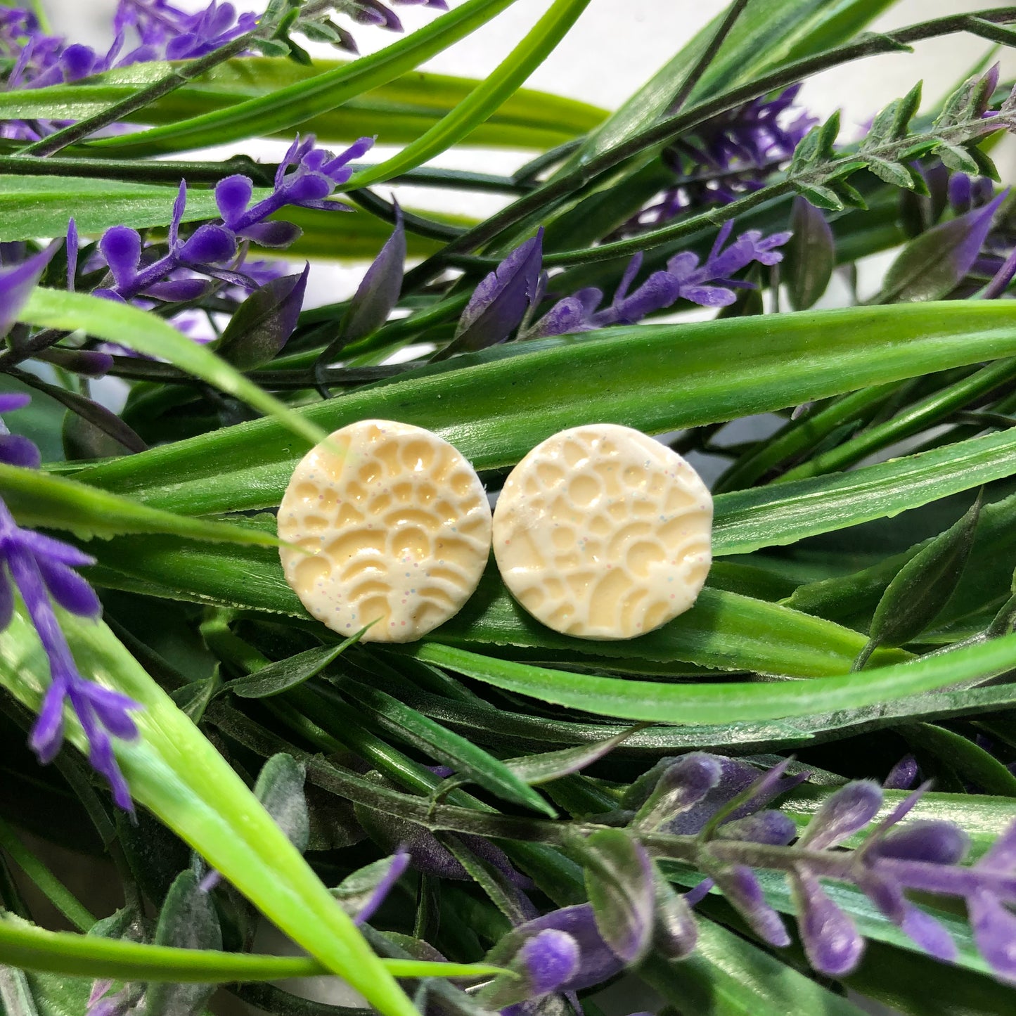 Boho Bone White Studs