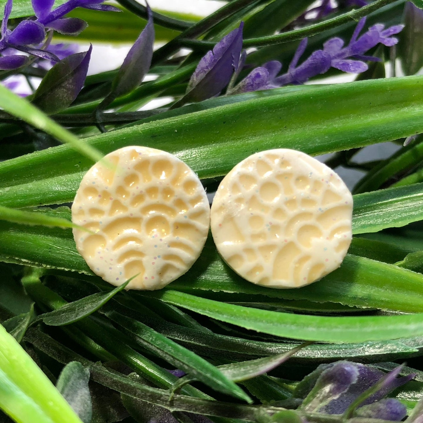 Boho Bone White Studs